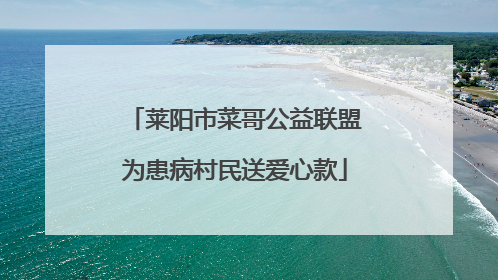 莱阳市菜哥公益联盟为患病村民送爱心款