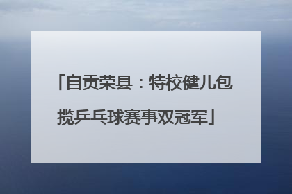 自贡荣县：特校健儿包揽乒乓球赛事双冠军
