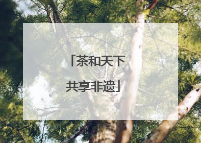 茶和天下 共享非遗