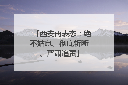 西安再表态：绝不姑息、彻底斩断、严肃追责