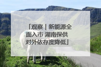 观察｜新能源全面入市 湖南保供对外依存度降低