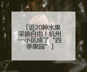 近20种水果采摘自由！杭州一小区成了“四季果园”