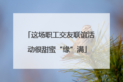 这场职工交友联谊活动很甜蜜“缘”满