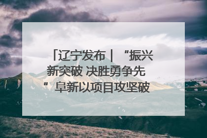 辽宁发布｜“振兴新突破 决胜勇争先”阜新以项目攻坚破解发展瓶颈 经济发展实现良好开局
