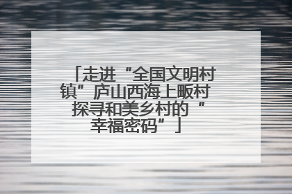 走进“全国文明村镇”庐山西海上畈村 探寻和美乡村的“幸福密码”