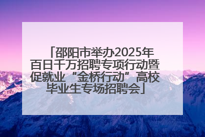 邵阳市举办2025年百日千万招聘专项行动暨促就业“金桥行动”高校毕业生专场招聘会