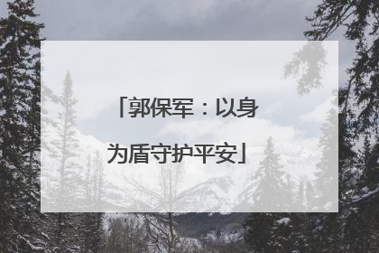郭保军：以身为盾守护平安