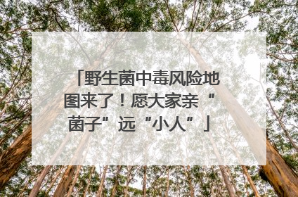 野生菌中毒风险地图来了！愿大家亲“菌子”远“小人”