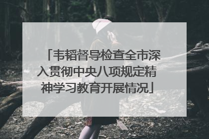 韦韬督导检查全市深入贯彻中央八项规定精神学习教育开展情况