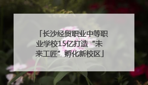 长沙经贸职业中等职业学校15亿打造“未来工匠”孵化新校区