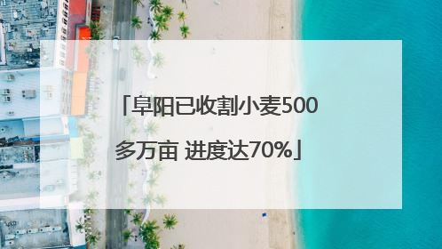 阜阳已收割小麦500多万亩 进度达70%