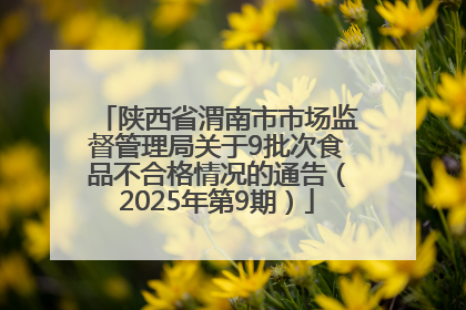 陕西省渭南市市场监督管理局关于9批次食品不合格情况的通告（2025年第9期）