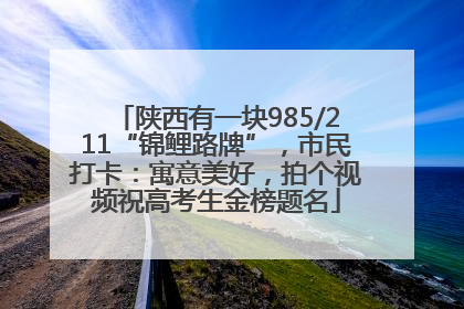 陕西有一块985/211“锦鲤路牌”，市民打卡：寓意美好，拍个视频祝高考生金榜题名