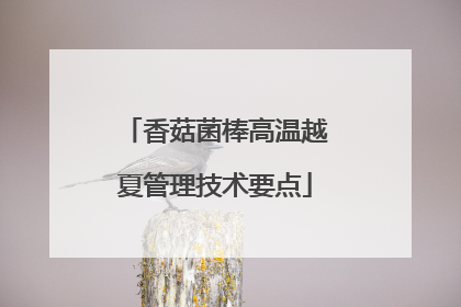 香菇菌棒高温越夏管理技术要点