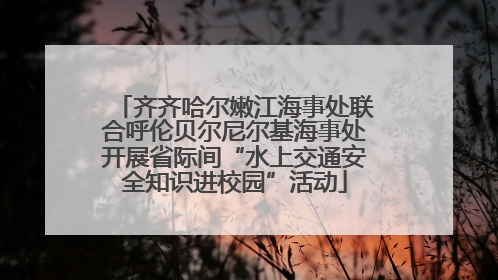 齐齐哈尔嫩江海事处联合呼伦贝尔尼尔基海事处开展省际间“水上交通安全知识进校园”活动