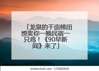 龙泉的千亩梯田想奖你一晚民宿一只鸡！《90早新闻》来了