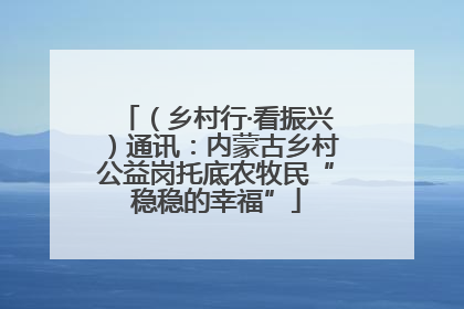 （乡村行·看振兴）通讯：内蒙古乡村公益岗托底农牧民“稳稳的幸福”