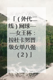 （外代二线）网球——女王杯：拉杜卡努晋级女单八强（2）
