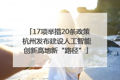 17项举措20条政策 杭州发布建设人工智能创新高地新“路径”