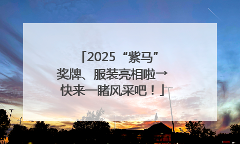 2025“紫马”奖牌、服装亮相啦→快来一睹风采吧！