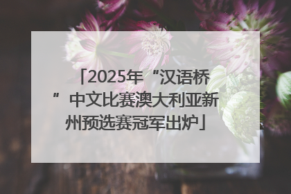 2025年“汉语桥”中文比赛澳大利亚新州预选赛冠军出炉