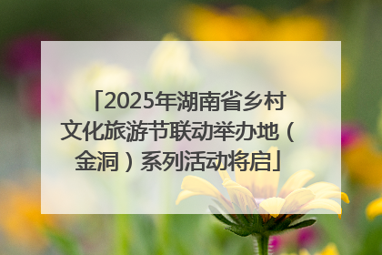2025年湖南省乡村文化旅游节联动举办地（金洞）系列活动将启