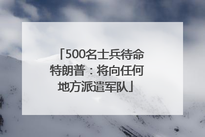 500名士兵待命 特朗普：将向任何地方派遣军队