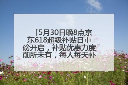 5月30日晚8点京东618超级补贴日重磅开启，补贴优惠力度前所未有，每人每天补贴超6180元！